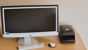 picture of an office desktop computer with a mouse