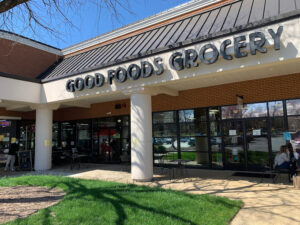 An image of the storefront of Good Foods Grocery on Huguenot Road in Richmond, Virginia.
