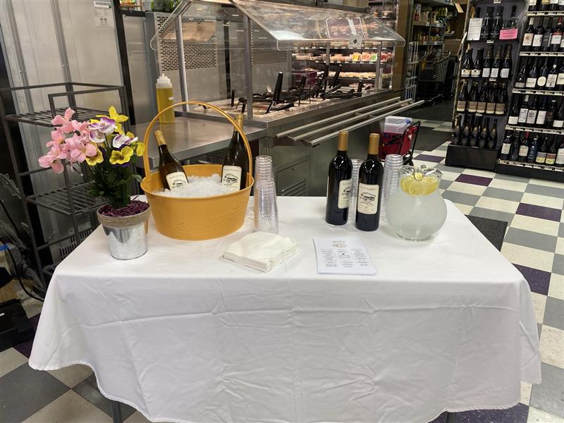 Wine Layout from the community wine tasting event at good foods grocery